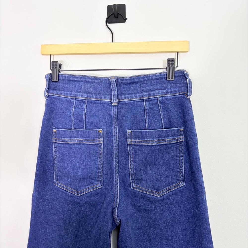 Pilcro Anthropologie The Skipper Seamed High-Rise Crop Wide-Leg Jeans 28 - Picture 6 of 8